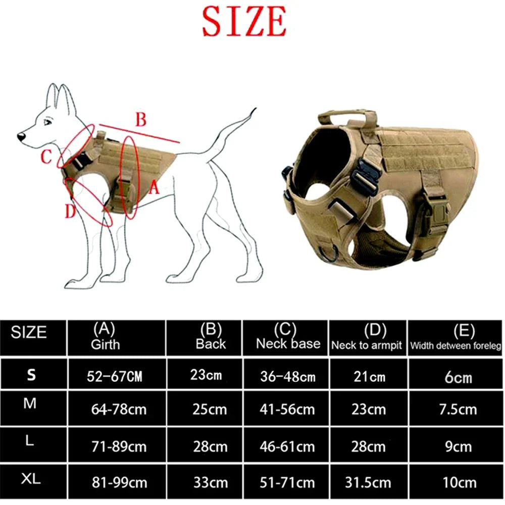 Tactical Military Vest Pet German Shepherd Golden Retriever Tactical  Training Dog Harness and Leash Set For All Breeds Dogs Pi-Mart