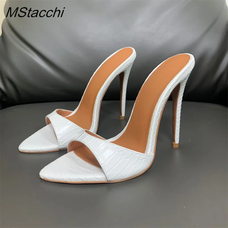 Super-high Heel Slippers Women Shoes Summer Peep Toe Mixed Colors Stiletto Sandals Sexy Party Ladies Shoes Luxury Woman Pumps LadyShow.Store