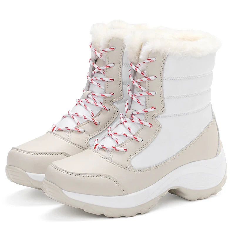 Snow Boots Women Platform Boots Non-slip Women Winter Shoes Fur Warm Ankle Boots for Women Wedges Waterproof Thigh High Boots LadyShow.Store