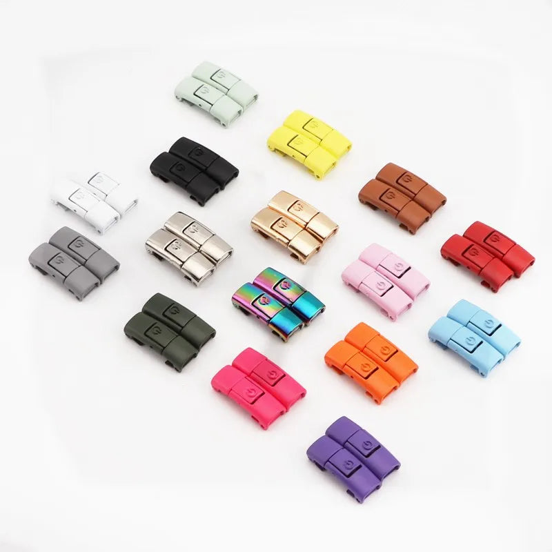 New Colorful Shoelaces Press buckle Metal Shoelace Clip Press Lock Kids Adult Shoes Accessories AF1 Sneaker Kits Metal Laces Tip LadyShow.Store