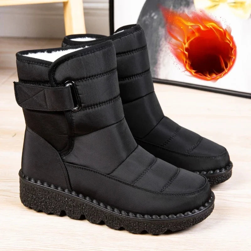 Boots Women Non Slip Waterproof Winter Snow Boots Platform Shoes for Women Warm Ankle Boots Cotton Padded Shoes Botas De Mujer LadyShow.Store