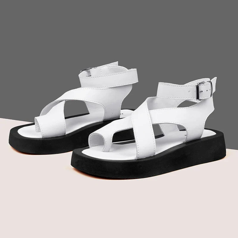AIYUQI Sandals Women Genuine Leather 2026 Summer New Clip Toe Sandals Ladies Roman Women Shoes Muffin Sandals WHS MTO LadyShow.Store
