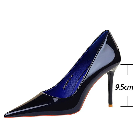 BIGTREE Shoes Patent Leather Women Pumps Sexy High Heels Pointed Lady Party Shoes Stilettos Women Heels Fashion Wedding Shoes Pi-Mart