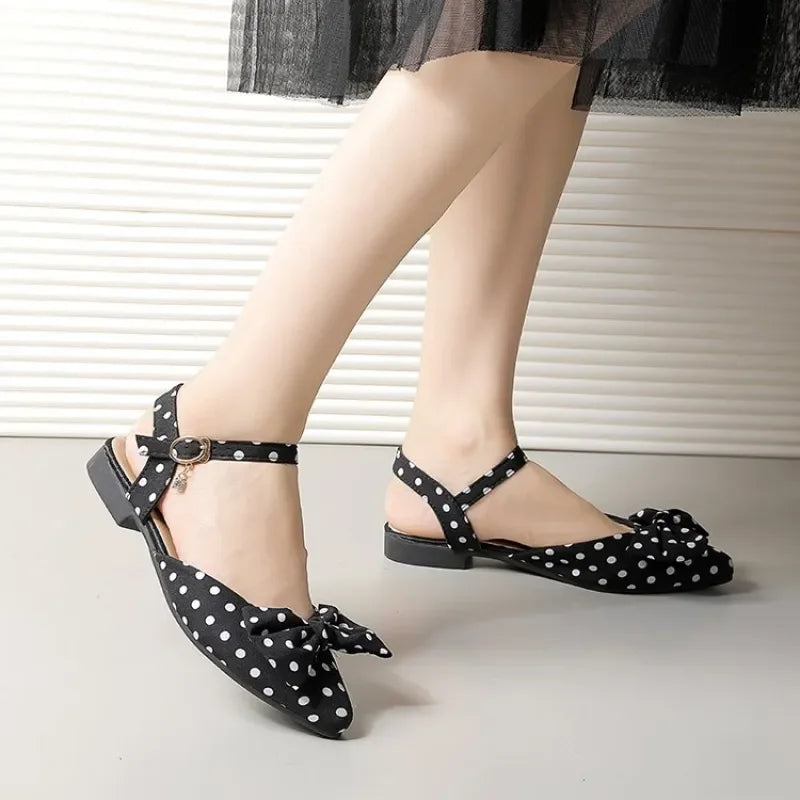 Women's Comfortable Slingback Pumps, Bow Accent Pointed Toe Low Heel Shoes,Versatile for Daily, Party, and Wedding Wear. LadyShow.Store