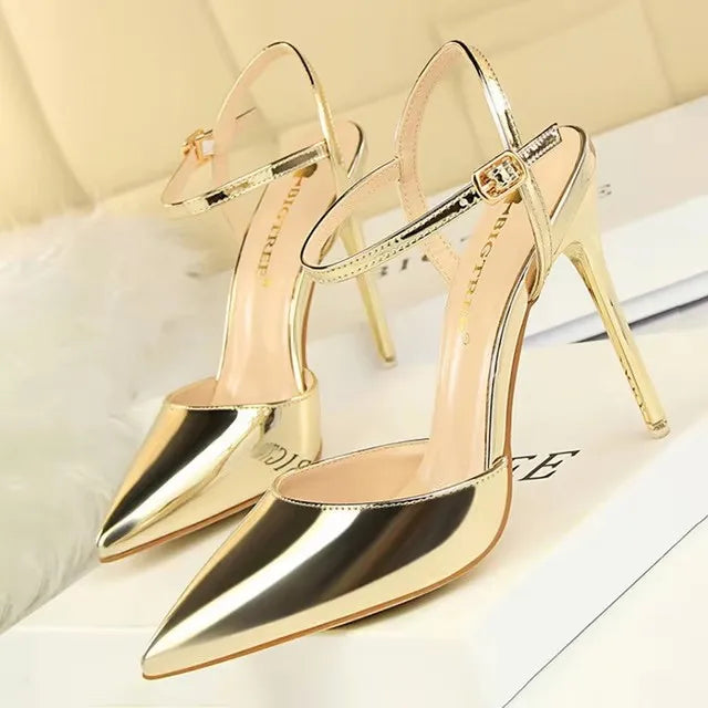 BIGTREE Shoes Fashion High Heels Shoes Patent Leather Woman Pumps Sexy Women Heels Blue Sliver Stiletto Heels Women Sandals 2026 Pi-Mart