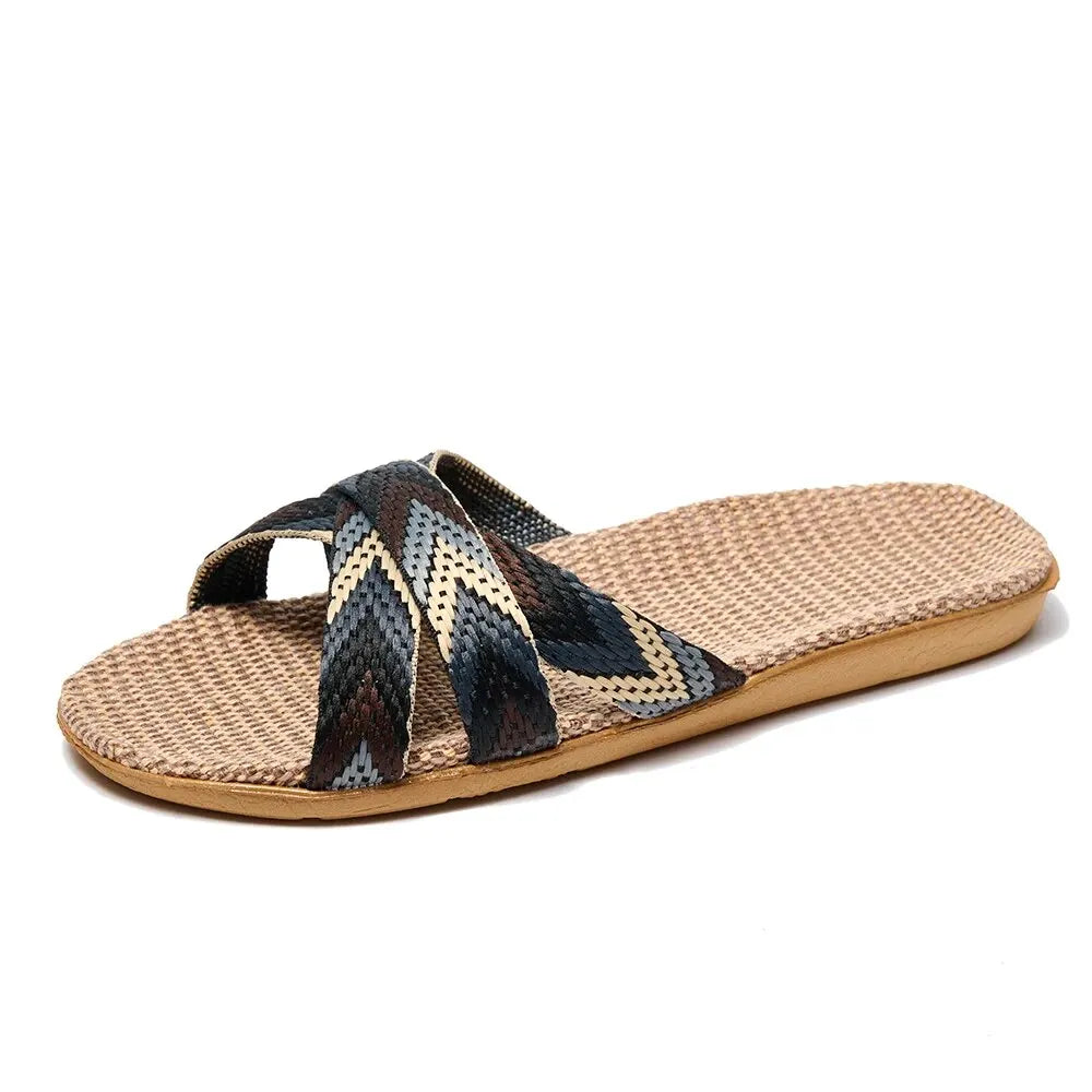 Indoor Slippers Women Home Shoes Lightweight Linen Couple Slippers Lightweight Home Slippers LadyShow.Store