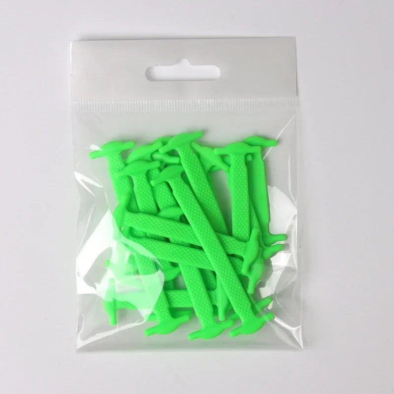16pcs Lazy Shoelace Silicone Quick Lace Elastic Women Men No Tie Kids Adult Sneakers Lacing Shoelace Buckle Shoes Accessories LadyShow.Store