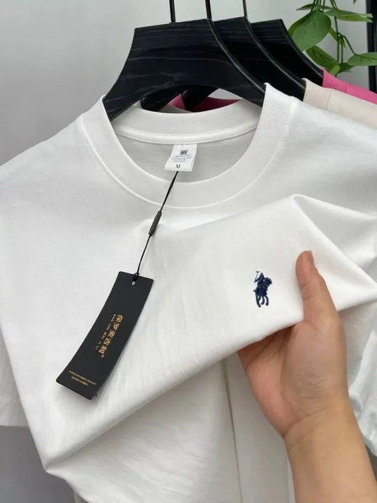 2026 Summer Men's Knitted Cotton Short sleeved T-shirt Fashionable and Comfortable Printed Breathable Top Pi-Mart