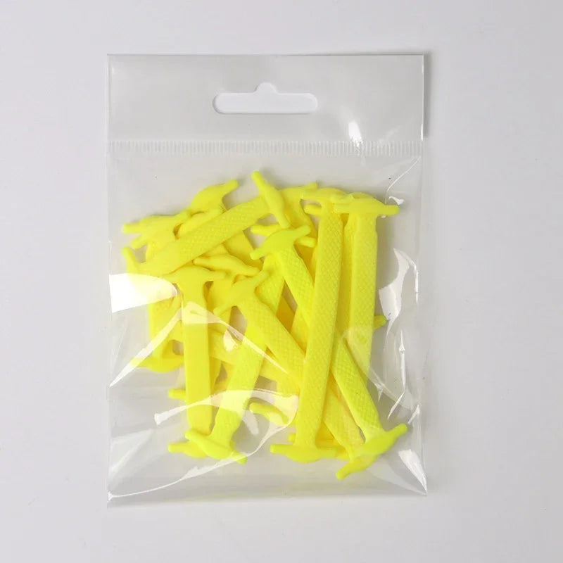 16pcs Lazy Shoelace Silicone Quick Lace Elastic Women Men No Tie Kids Adult Sneakers Lacing Shoelace Buckle Shoes Accessories LadyShow.Store