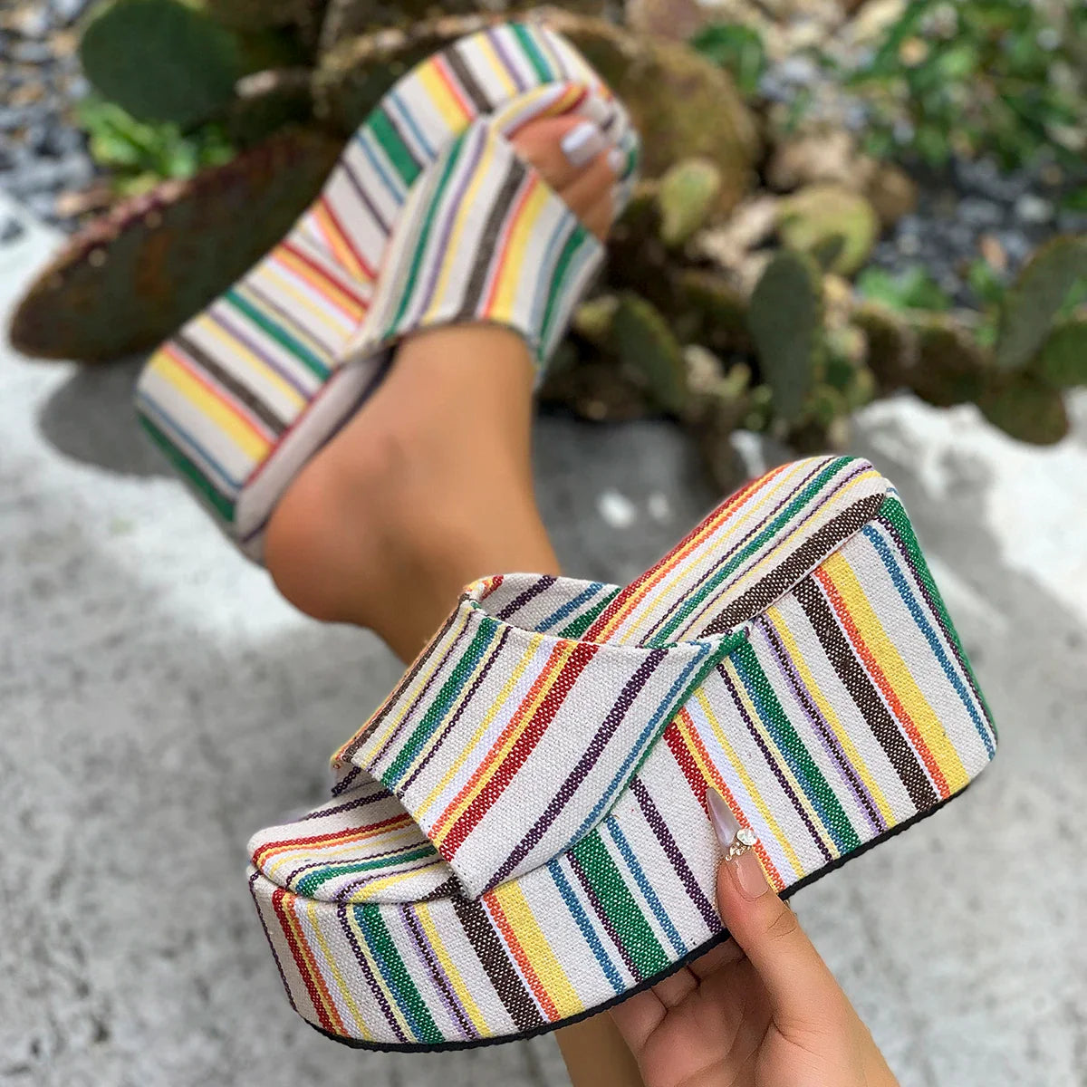 2025 New Summer Women Wedges Sandals Lady Fashion Open Toe Shoes Women Comfortable Platform High Heels Sandals zapatos de mujer LadyShow.Store