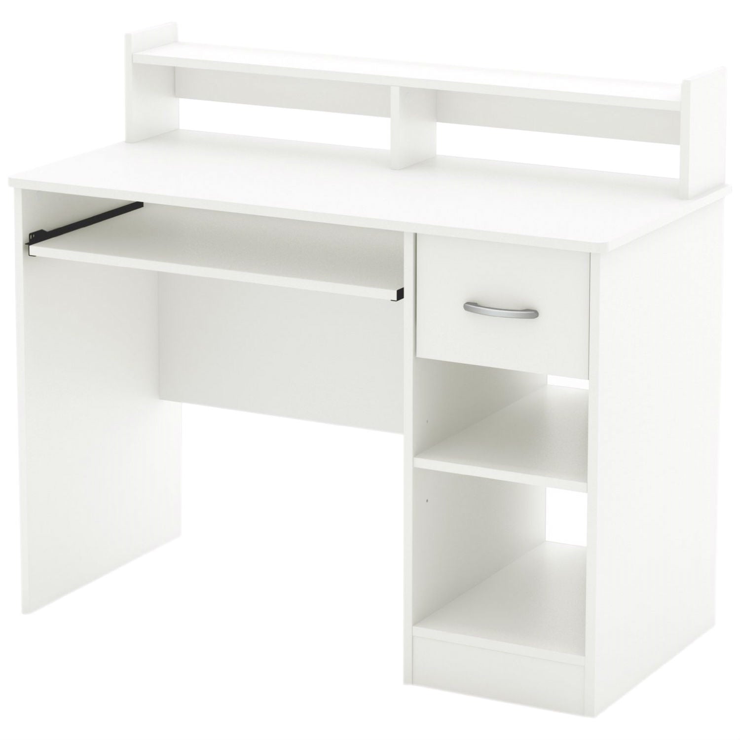 Contemporary Home Office Computer Desk in White Wood Finish FastFurnishings