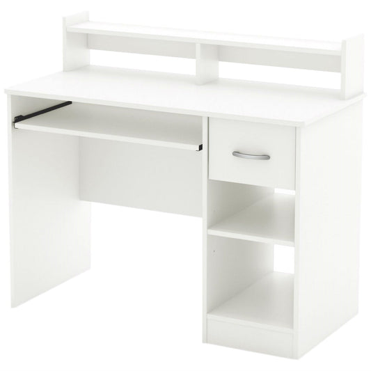 Contemporary Home Office Computer Desk in White Wood Finish FastFurnishings
