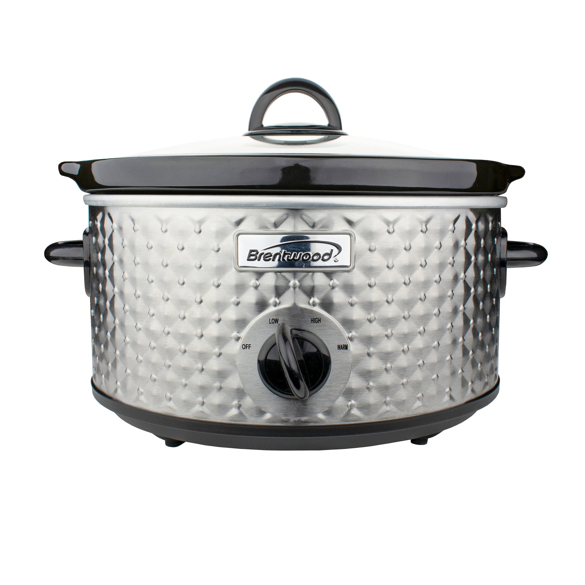 Brentwood 3.5 Quart Diamond Pattern Slow Cooker in Stainless Steel W2B