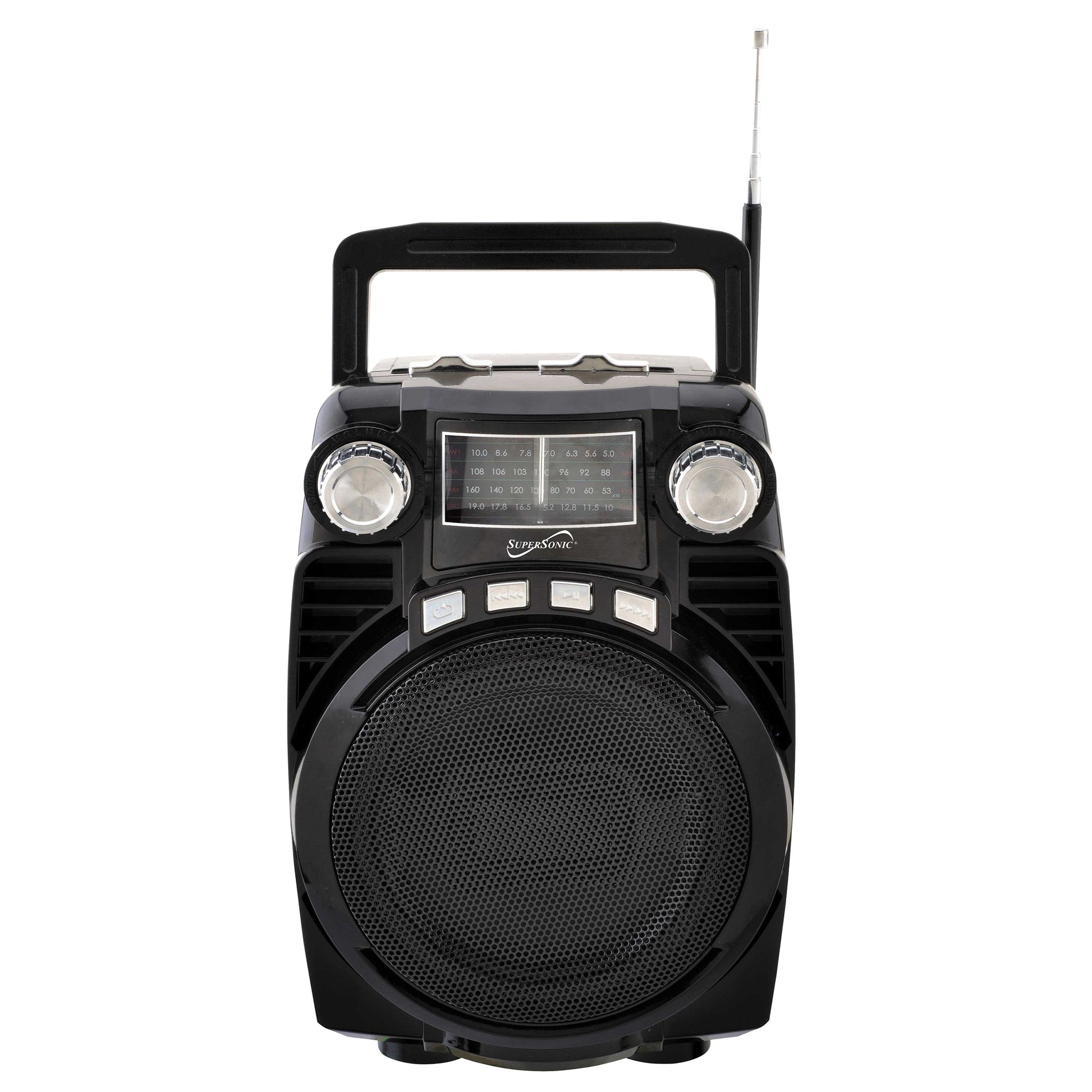 Supersonic Bluetooth Portable 4 Band Radio in Black W2B