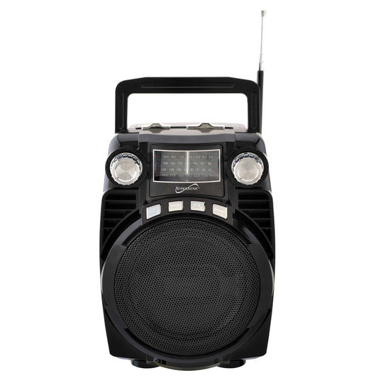 Supersonic Bluetooth Portable 4 Band Radio in Black W2B