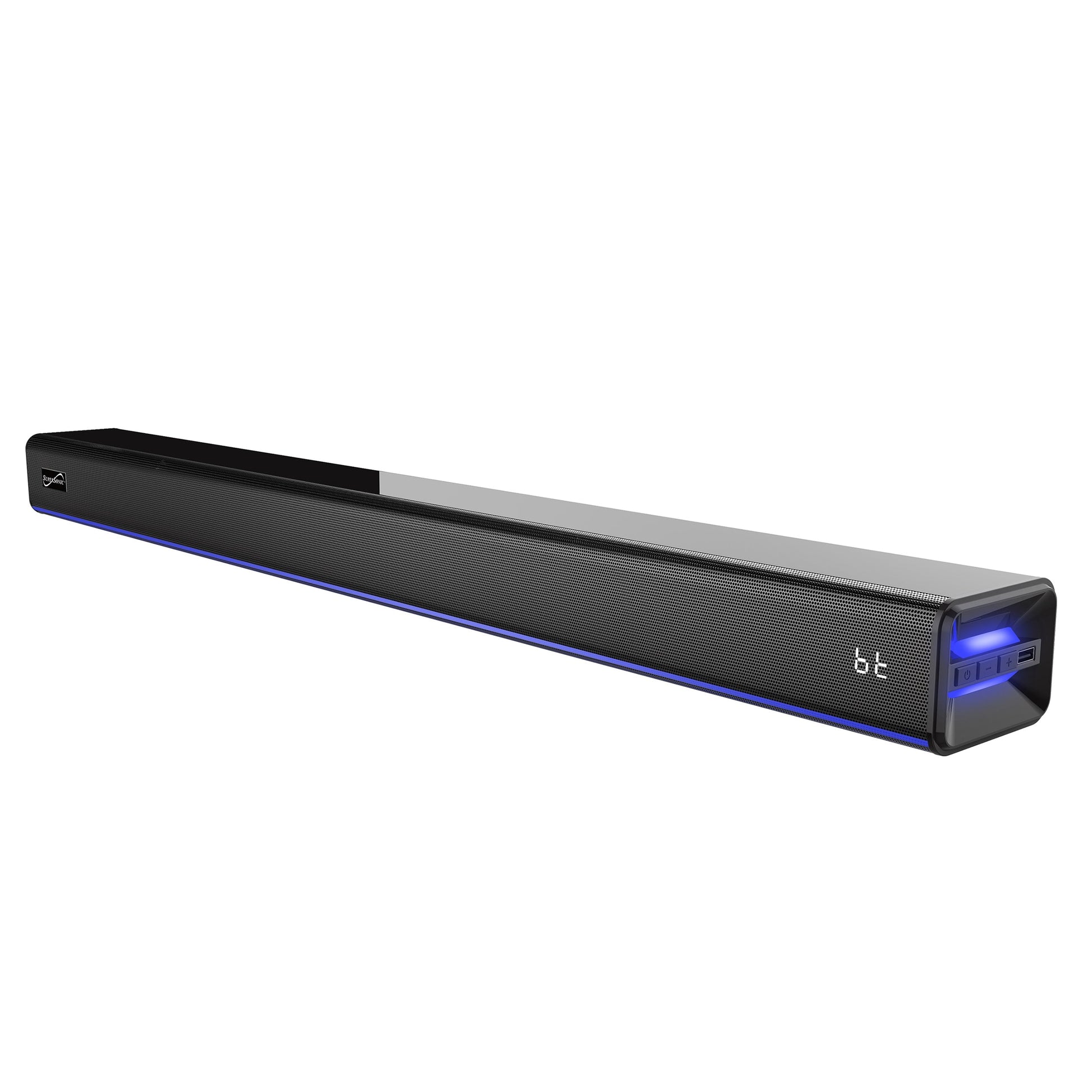 SuperSonic 2 Channel Bluetooth Soundbar with Ambient Lighting W2B