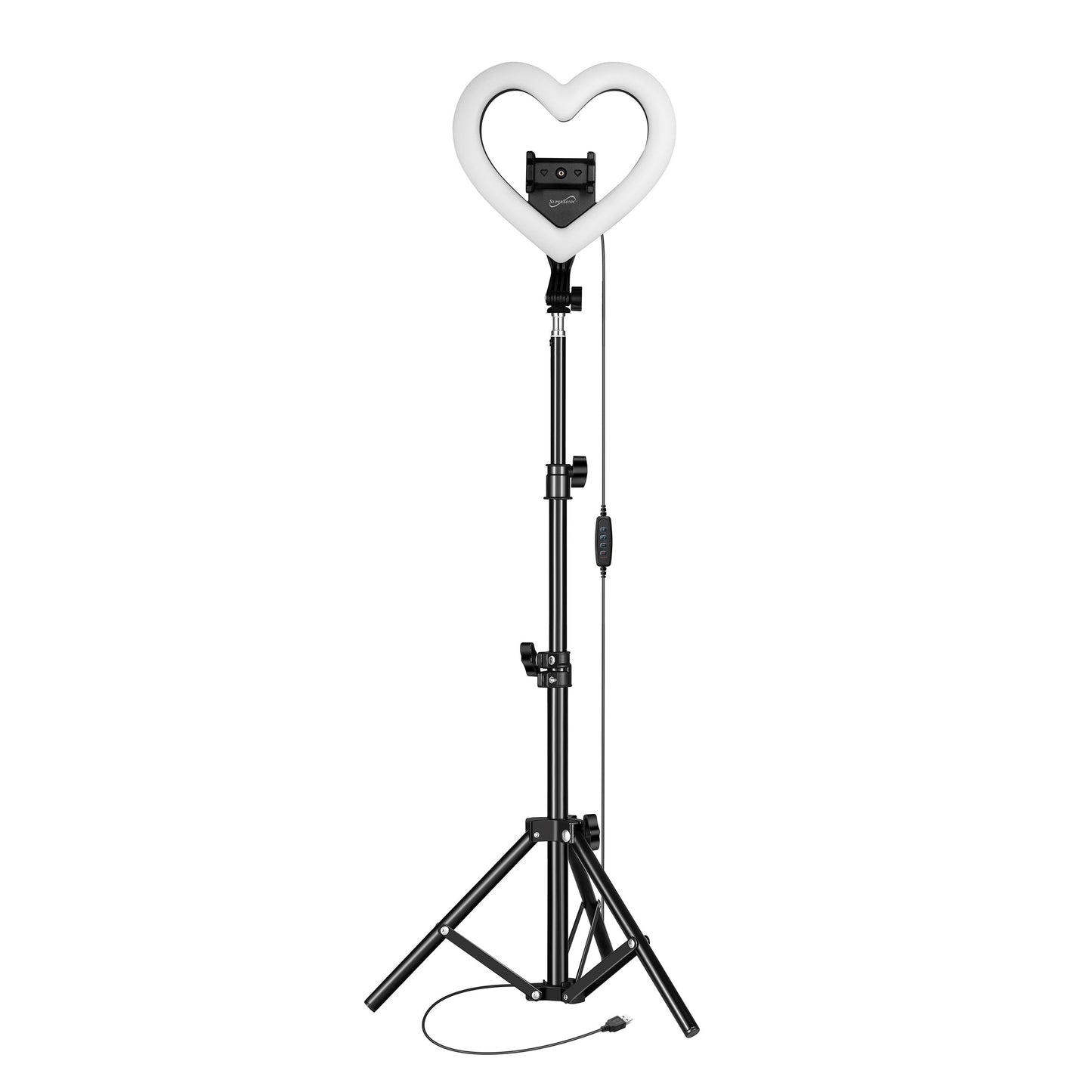 SuperSonic Pro Live Stream 10 Inch Heart Shaped Selfie Ring Light W2B