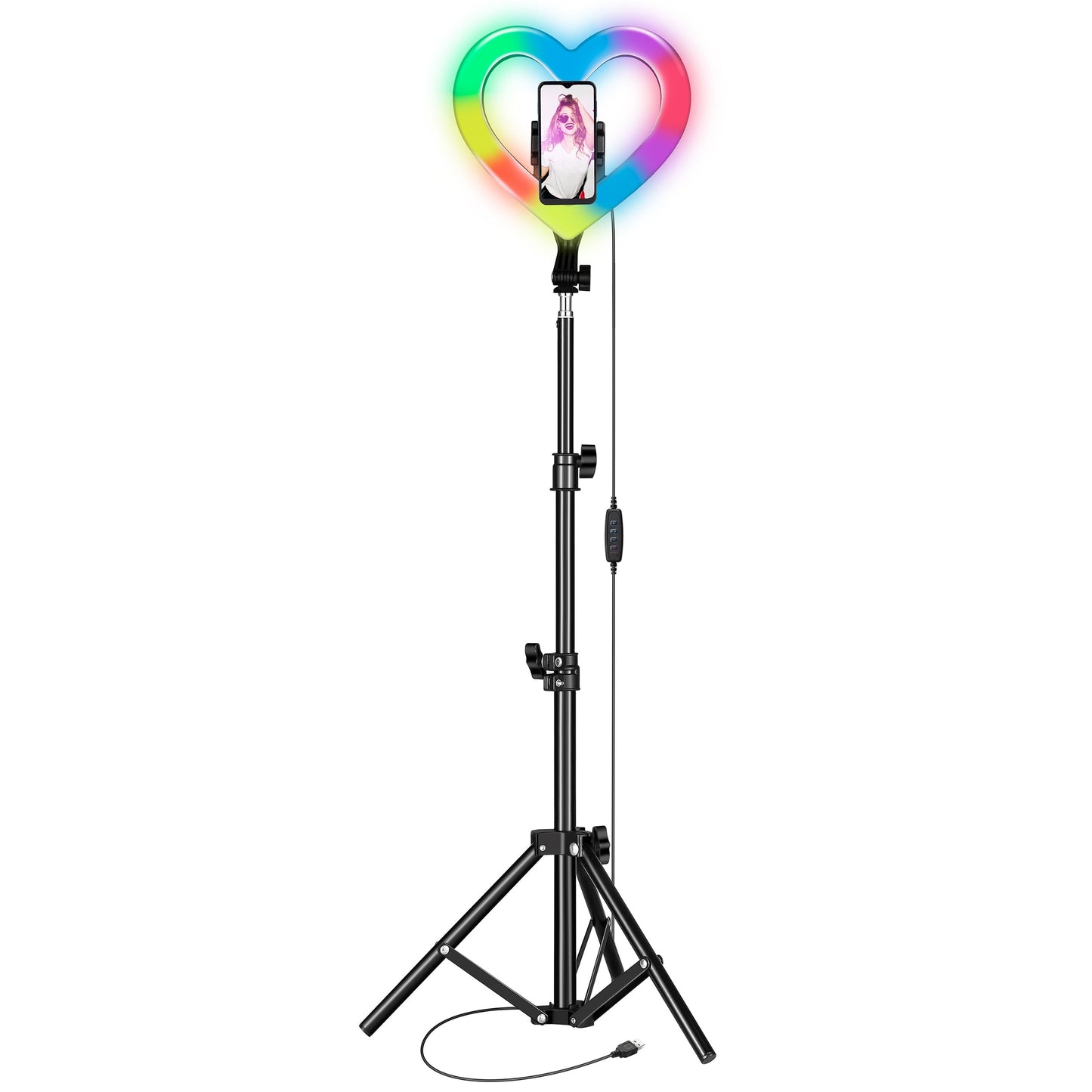 SuperSonic Pro Live Stream 10 Inch Heart Ring Light with RGB W2B