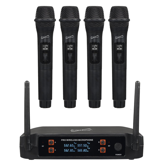 SuperSonic 2.4G 4 Channel Wireless Microphone System W2B
