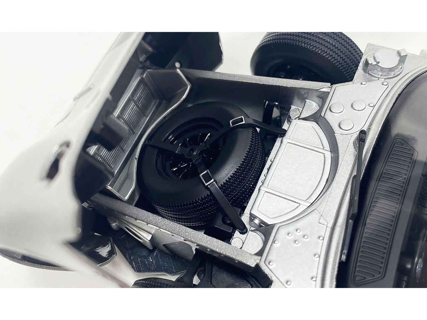 1966 Ford GT-40 MKII #F85 Silver Metallic with Black Stripes 1/18 Diecast Model Car by ACME