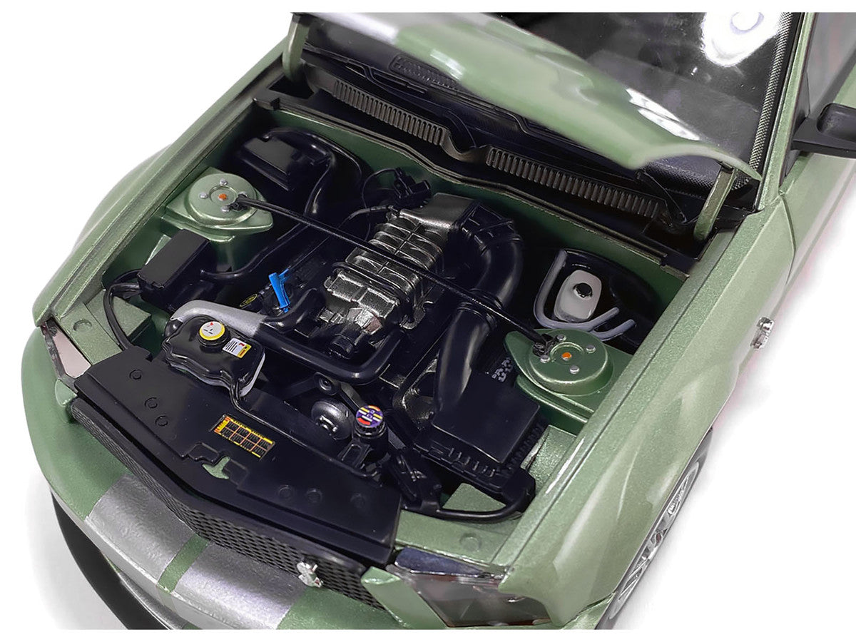 2007 Ford Shelby GT500 Lime Green Metallic with Silver Stripes "Shelby Collectibles" Series 1/18 Diecast Model Car by ACME Acme