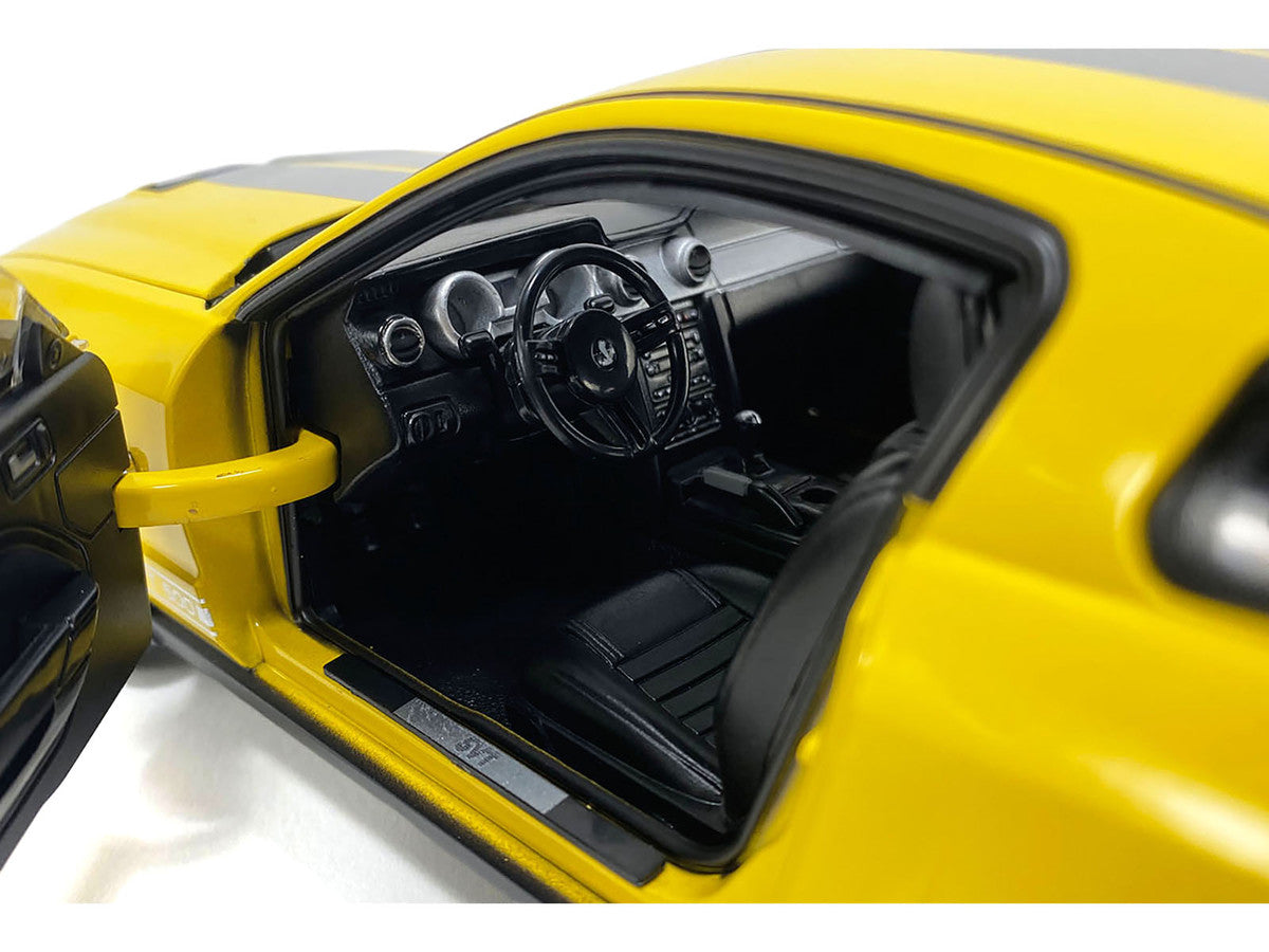 2007 Ford Shelby GT500 Yellow with Silver Stripes "Shelby Collectibles" Series 1/18 Diecast Model Car by ACME Acme