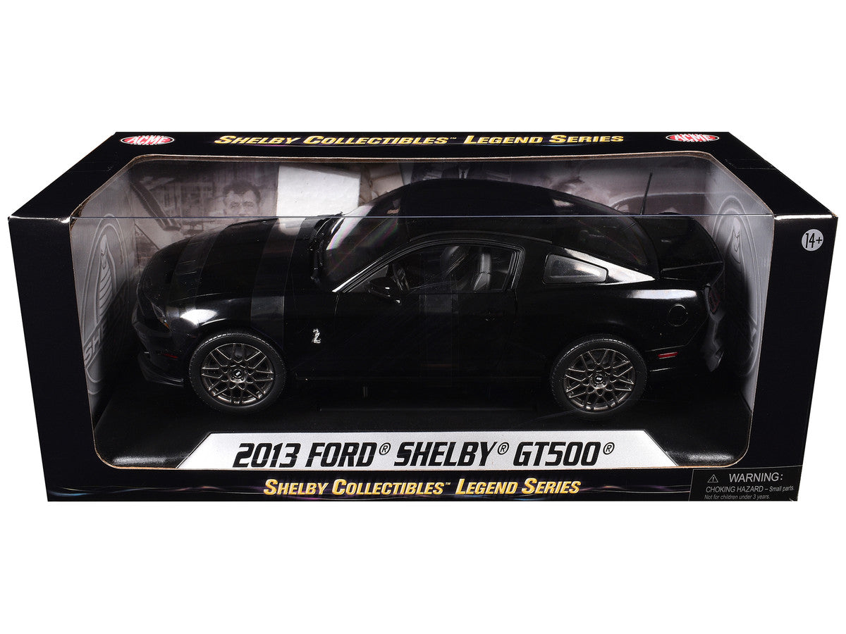 2013 Ford Shelby Mustang Cobra GT500 SVT Black with Black Stripes 1/18 Diecast Car Model by Shelby Collectibles Shelby Collectibles