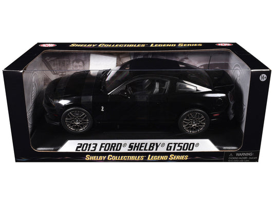 2013 Ford Shelby Mustang Cobra GT500 SVT Black with Black Stripes 1/18 Diecast Car Model by Shelby Collectibles Shelby Collectibles