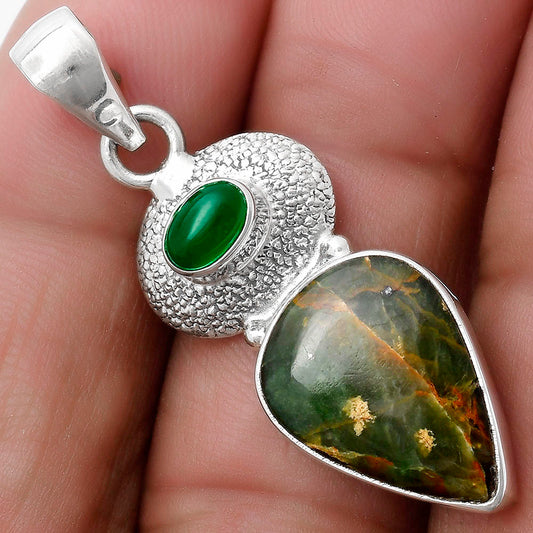 Turquoise Magnesite & Green Onyx Pendant P-1676 SDP119725 DESIRE GEM