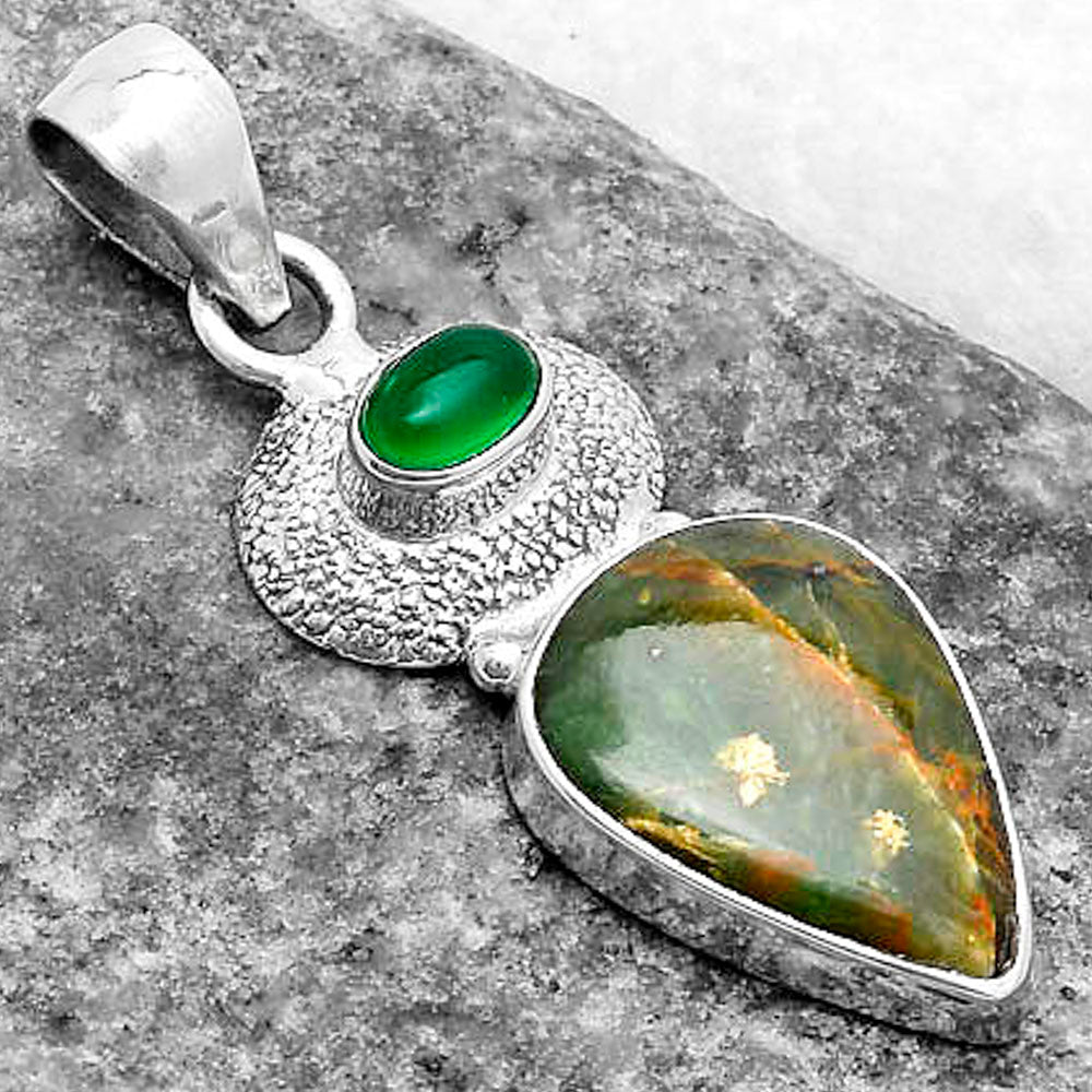 Turquoise Magnesite & Green Onyx Pendant P-1676 SDP119725 DESIRE GEM