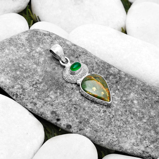 Turquoise Magnesite & Green Onyx Pendant P-1676 SDP119725 DESIRE GEM