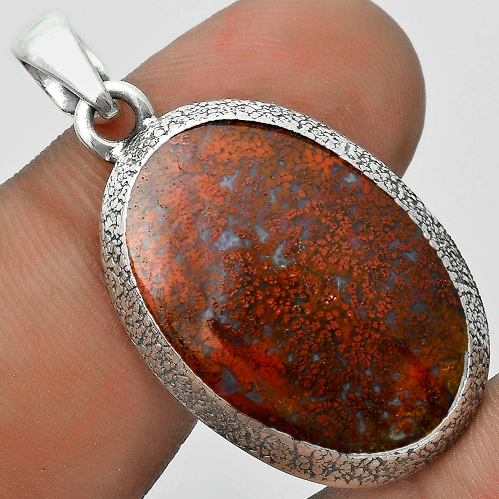 Natural Red Moss Agate Pendant P-1538 SDP121515 DESIRE GEM