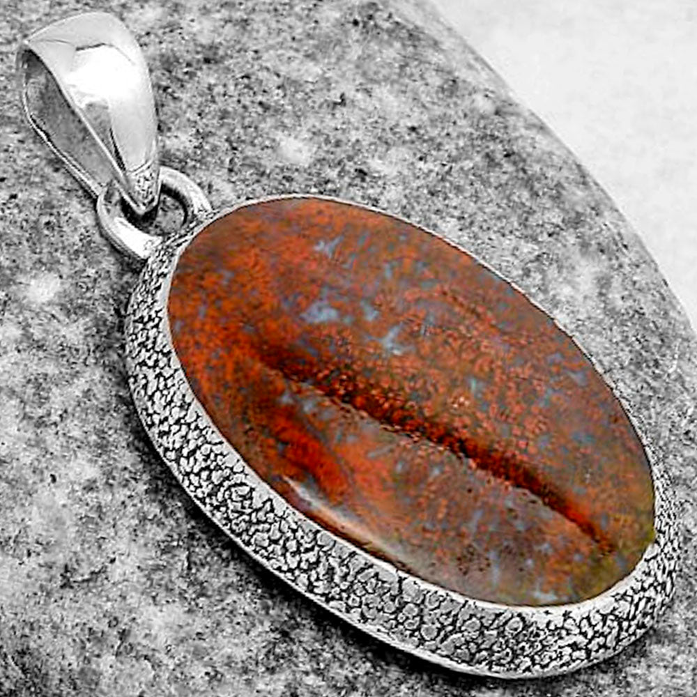 Natural Red Moss Agate Pendant P-1538 SDP121515 DESIRE GEM