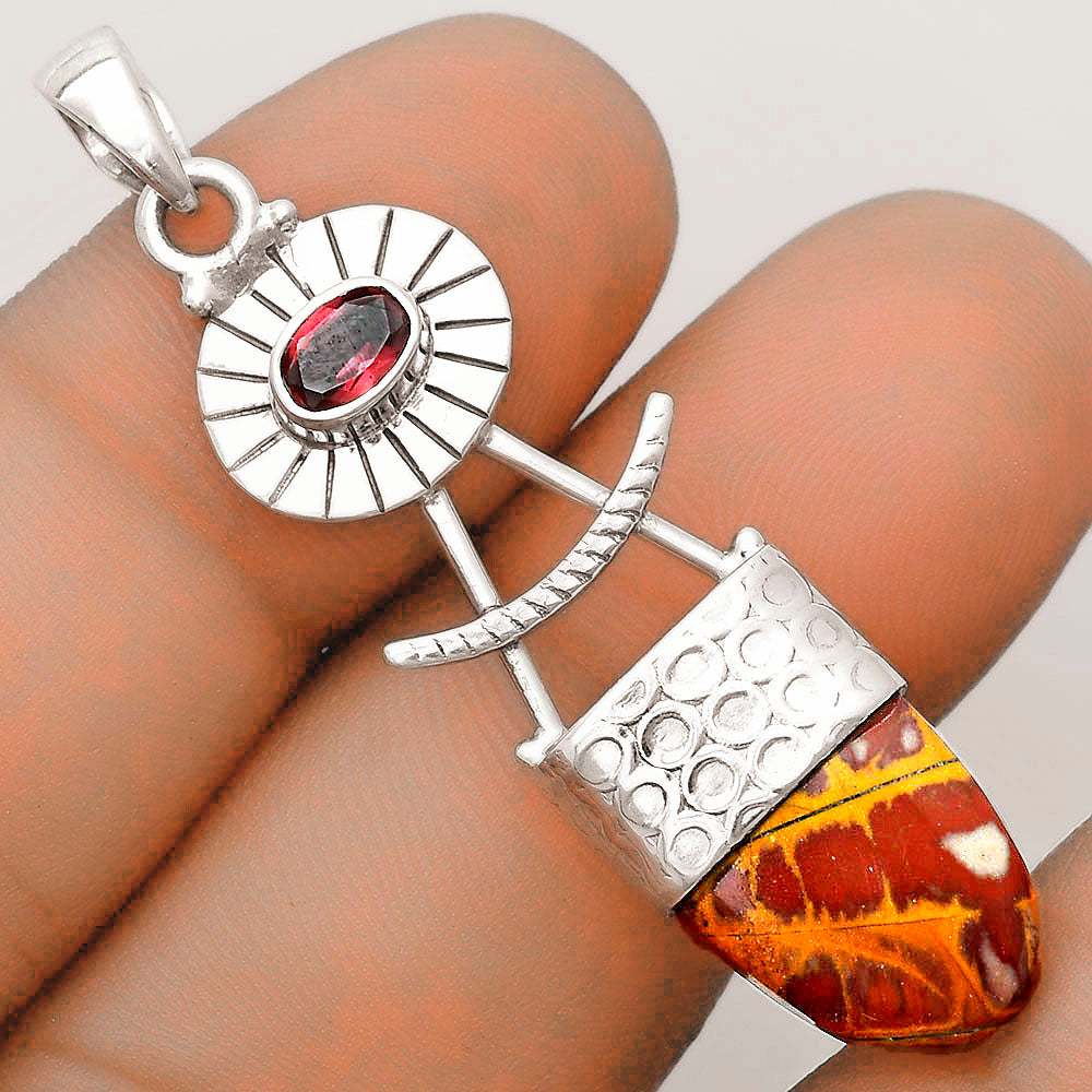Natural Noreena Jasper & Garnet Pendant P-1193 SDP123141 DESIRE GEM