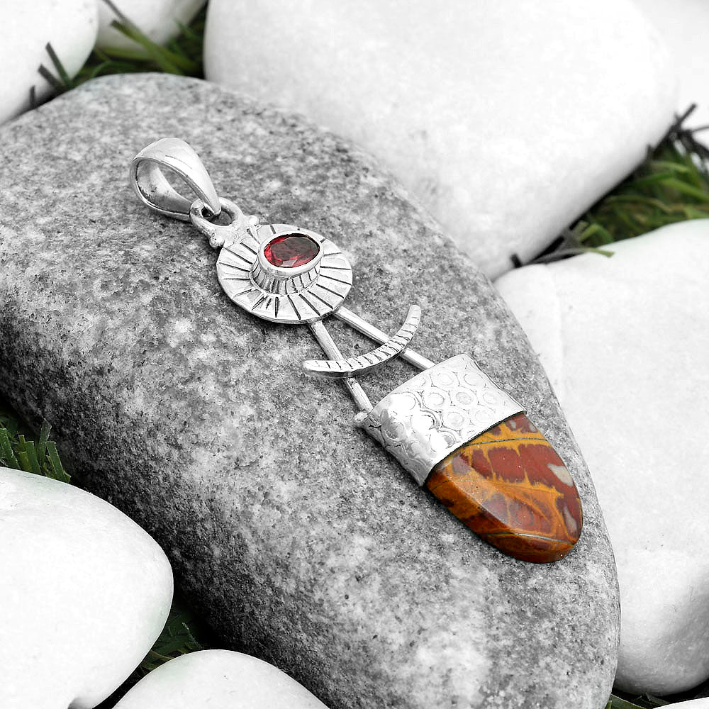 Natural Noreena Jasper & Garnet Pendant P-1193 SDP123141 DESIRE GEM