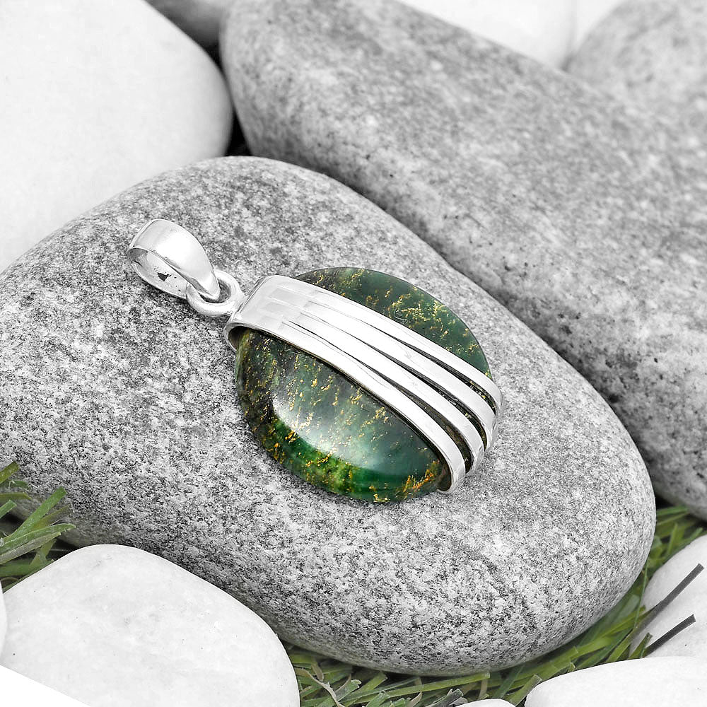 Natural Green Fuchsite Pendant P-1302 SDP130736 DESIRE GEM
