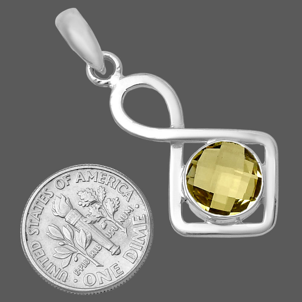 Lemon Quartz Checker Briolette Pendant P-1011 SDP143195 DESIRE GEM