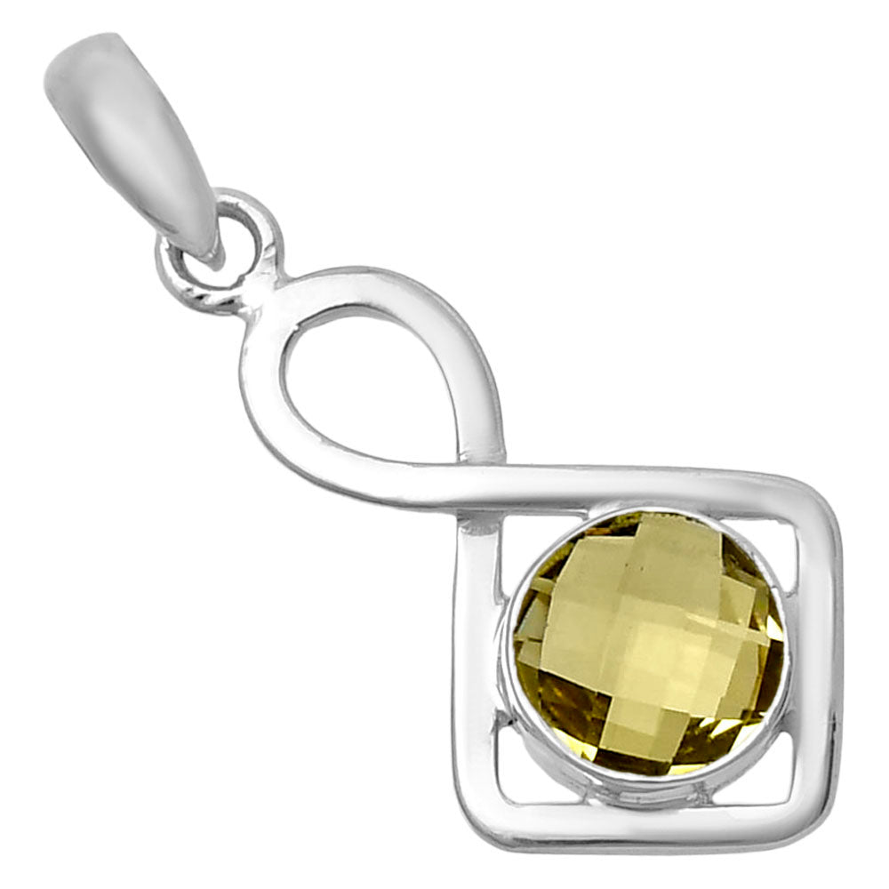 Lemon Quartz Checker Briolette Pendant P-1011 SDP143195 DESIRE GEM