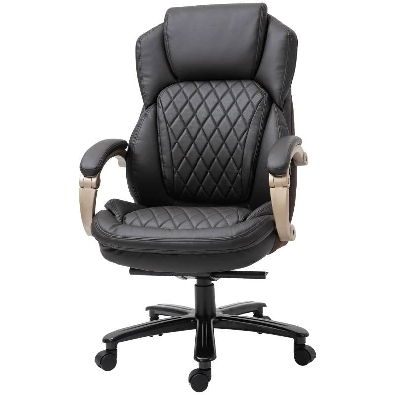Brown Big and Tall Diamond Stitching Executive Adjustable Height Office Chair-1