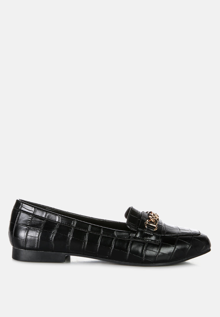 Bro Zone Croc Metail Chain Loafers London Rag