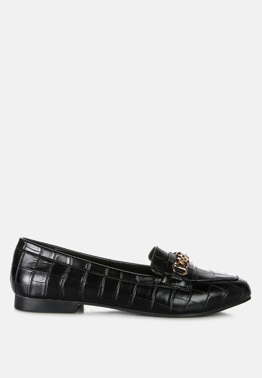 Bro Zone Croc Metail Chain Loafers London Rag