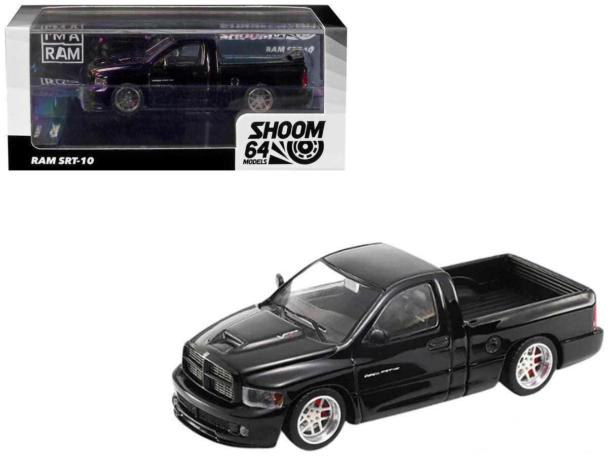 2003 Dodge Ram SRT-10 Pickup Truck Black 1/64 Diecast Model Car by Shoom64 Models-0