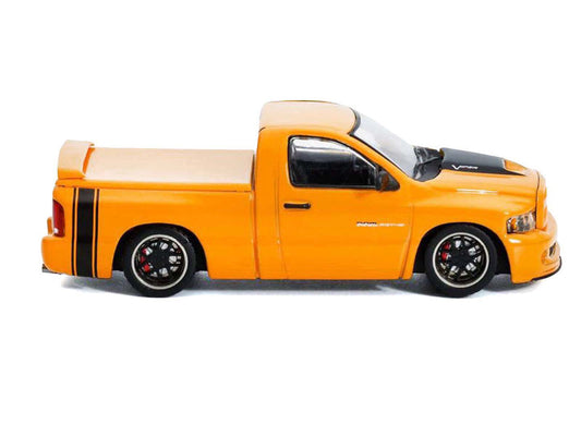2003 Dodge Ram SRT-10 Pickup Truck Yellow with Black Tail Stripe 1/64 Diecast Model Car by Shoom64 Models SHOOM64