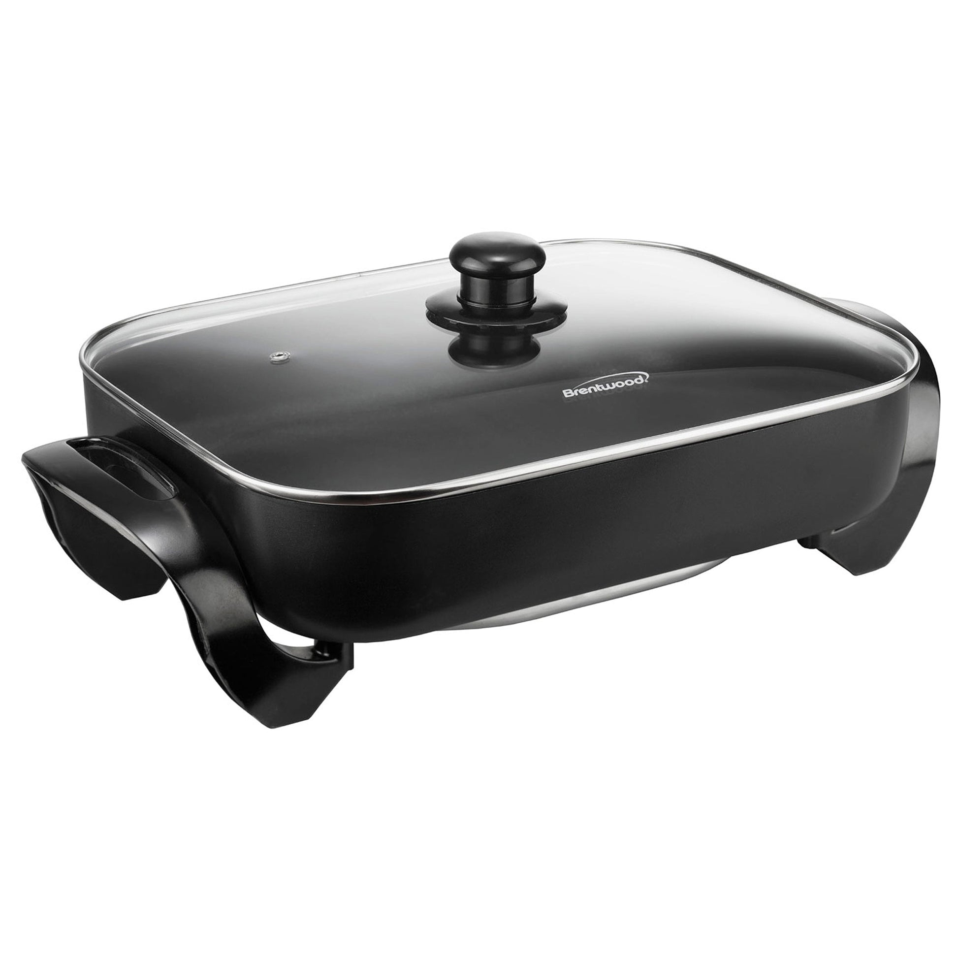 Brentwood 16 Inch Nonstick Electric Skillet with Glass Lid in Black W2B