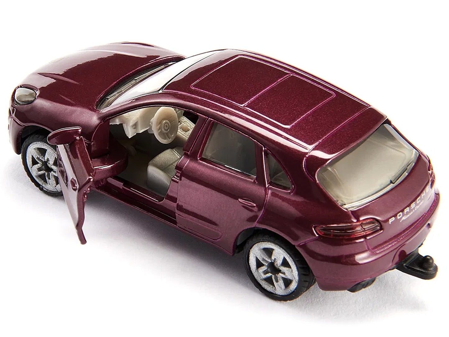 Porsche Macan Turbo Maroon Metallic and Dethleffs Exclusiv Emotion Caravan with Figures and Camp Accessories Set 1/55 Diecast Model by Siku