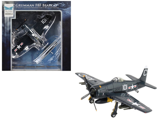 Grumman F8F-2 Bearcats Fighter Aircraft "121717 VF-61 Jolly Rogers" (1949) United States Navy "SkyMax Flying Heroes" Series 1/72 Diecast Model by Hobby Master-0