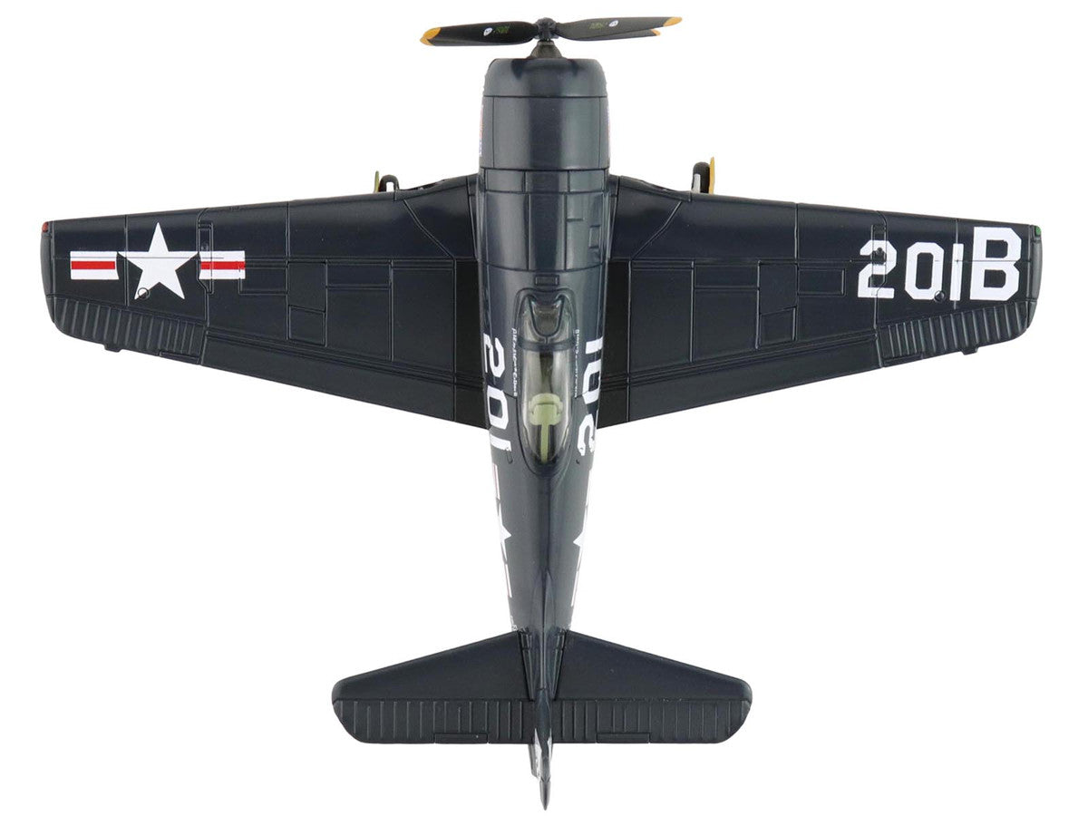 Grumman F8F-2P Bearcats Fighter Aircraft "121714 Duxford (Restored Plane)" (2014) United States Navy "SkyMax Flying Heroes" 1/72 Diecast Model by Hobby Master-1