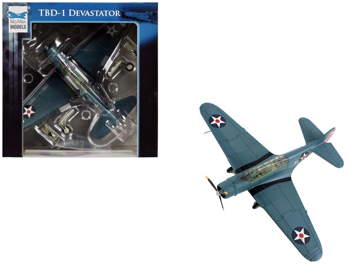Douglas TBD-1 Devastator Bomber Aircraft "Lt. Cdr. James Brett VT-2 USS Lexington" (1942) United States Navy "SkyMax Models" Series 1/72 Diecast Model by Hobby Master Hobby Master