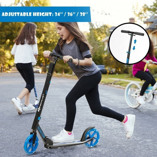 Portable Folding Sports Kick Scooter with LED Wheels-Blue - Color: Blue W2B