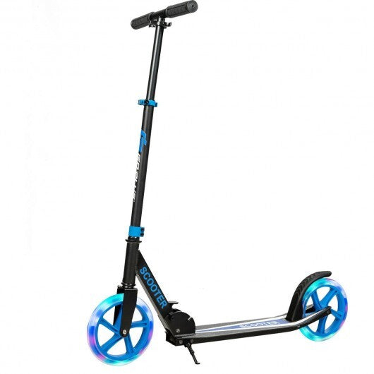 Portable Folding Sports Kick Scooter with LED Wheels-Pink W2B